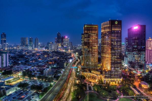 Jakarta sampoerna strategic building evening